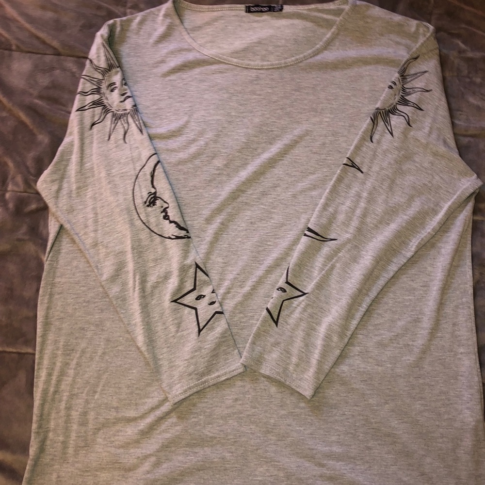 Boohoo grey long sleeve shirt